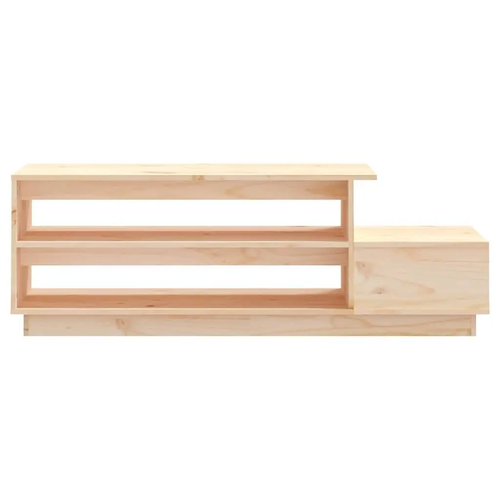 Coffee Table 120x50x40.5 cm Solid Pine Wood Storage Compartments Drawer Brown