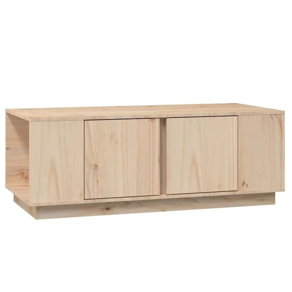 Coffee Table Solid Pine Wood Brown Storage Compartment 110 x 50 x 40 cm