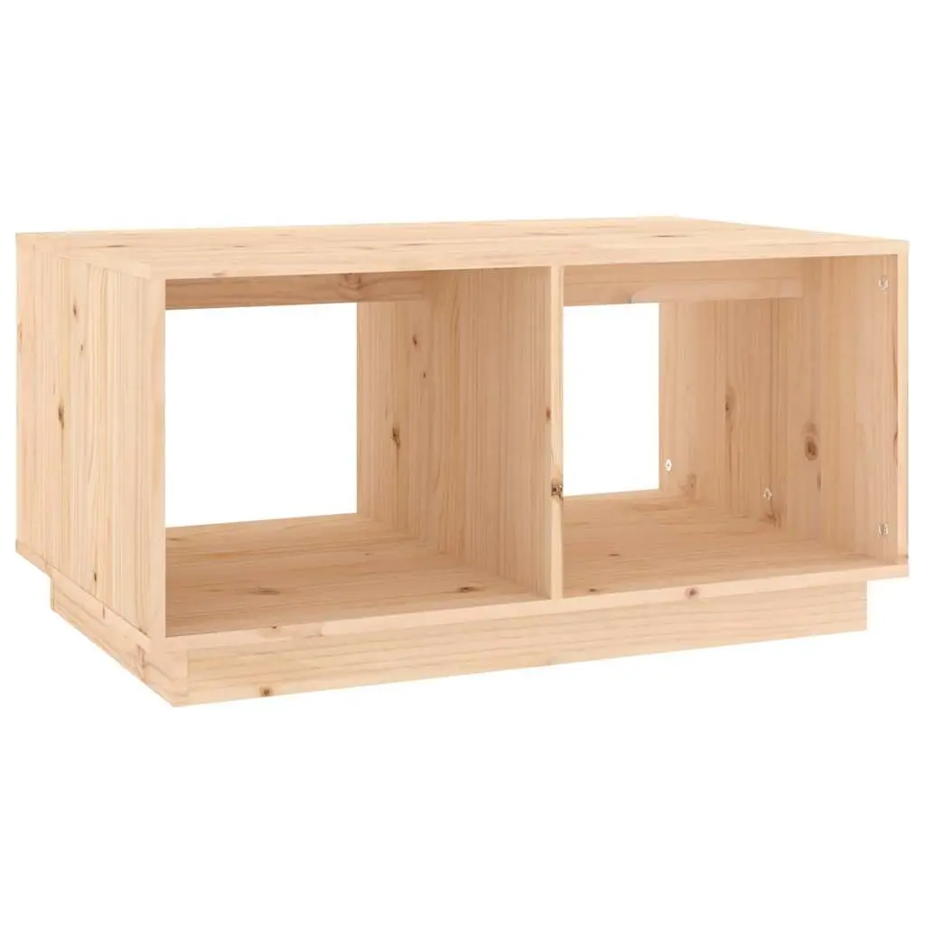 Coffee Table Storage Compartments 80x50x40 cm Solid Pine Wood Brown