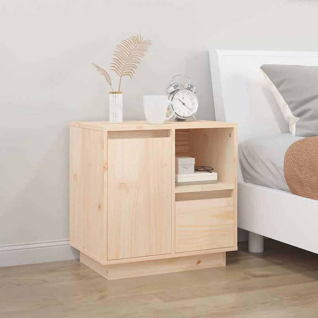 Bedside Cabinets Solid Wood Storage Nightstand Side Table 50 x 34 x 50 cm Brown 2 Piece