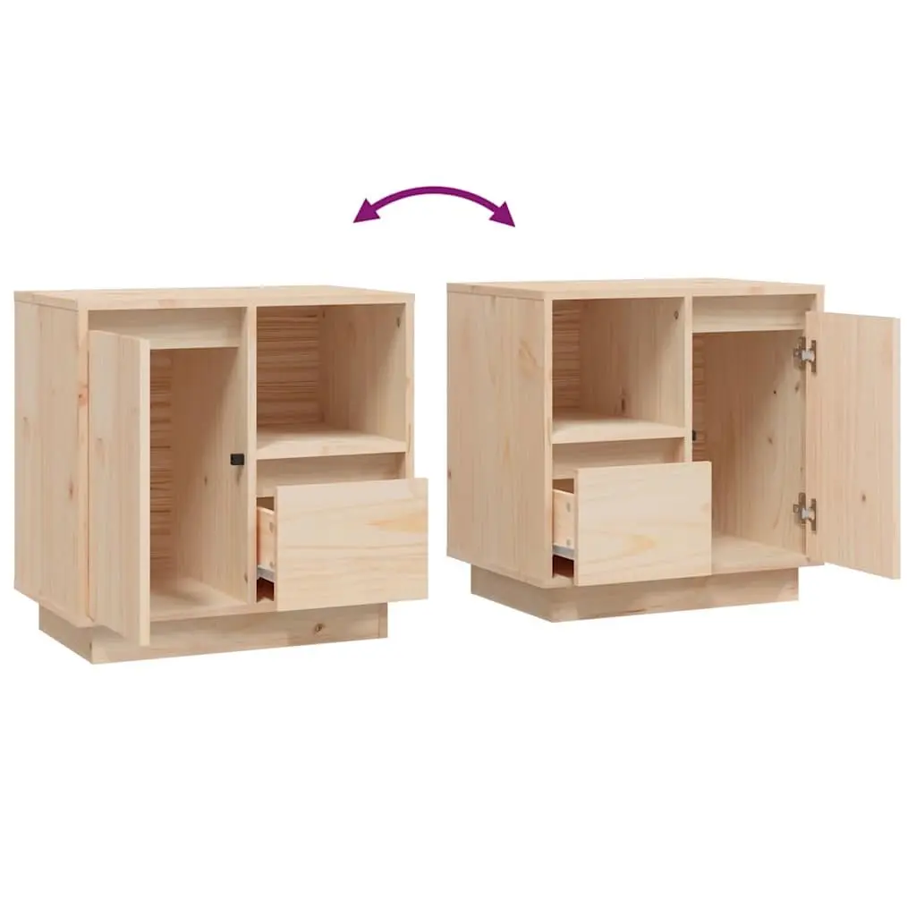 Bedside Cabinets Solid Wood Storage Nightstand Side Table 50 x 34 x 50 cm Brown 2 Piece