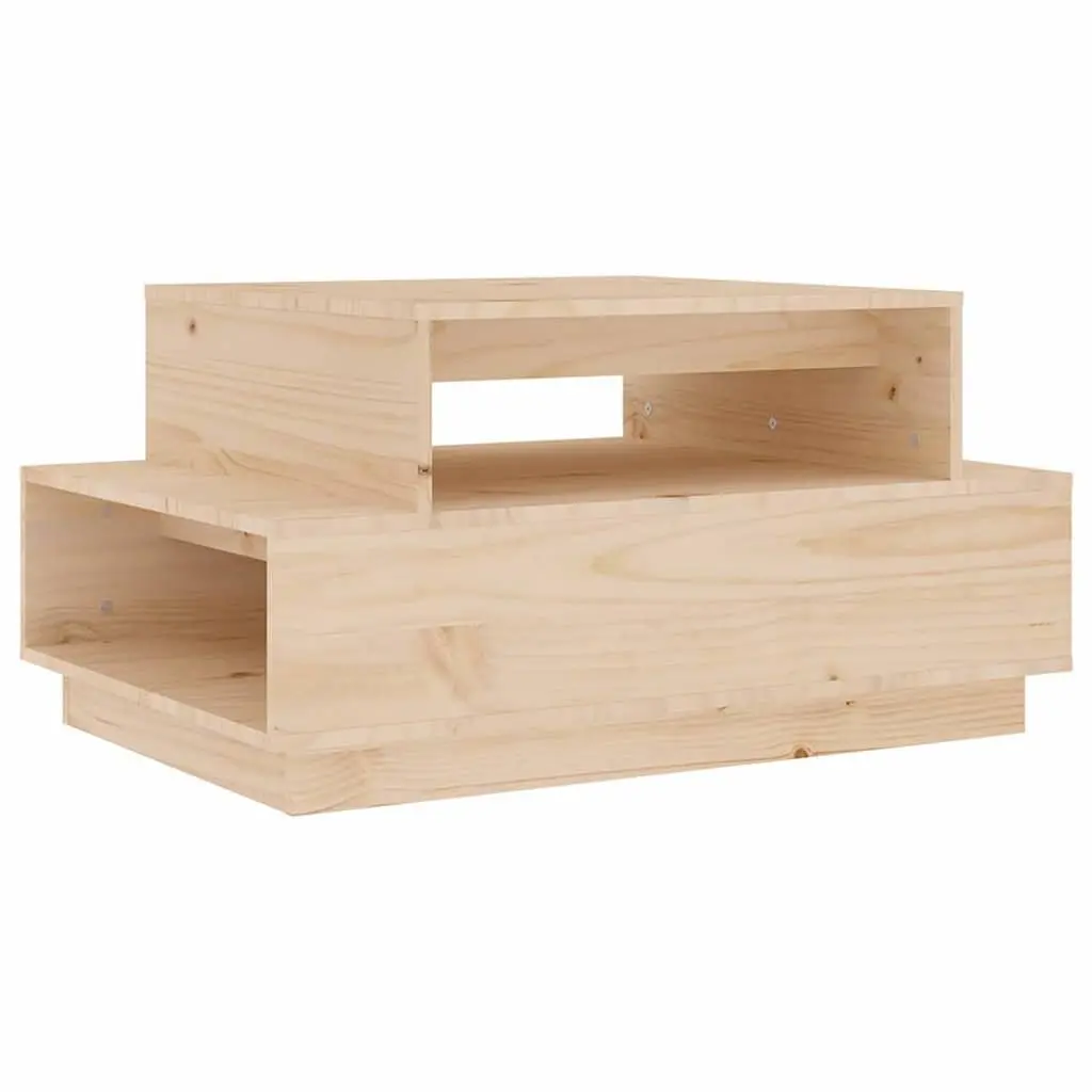 Coffee Table 80x55x40.5 cm Solid Pine Wood Brown Accent Living Room Furniture