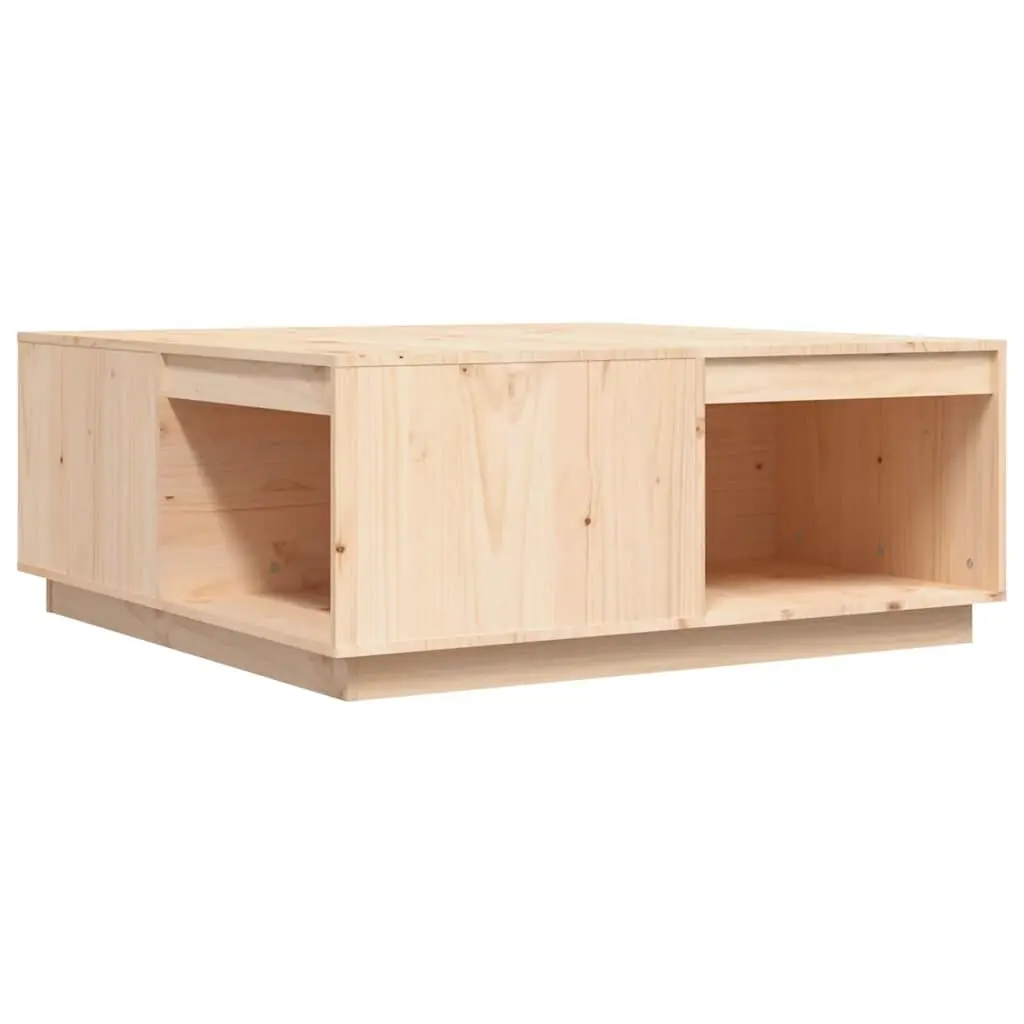 Coffee Table Storage 100x101x40.5cm Brown Solid Pine Wood