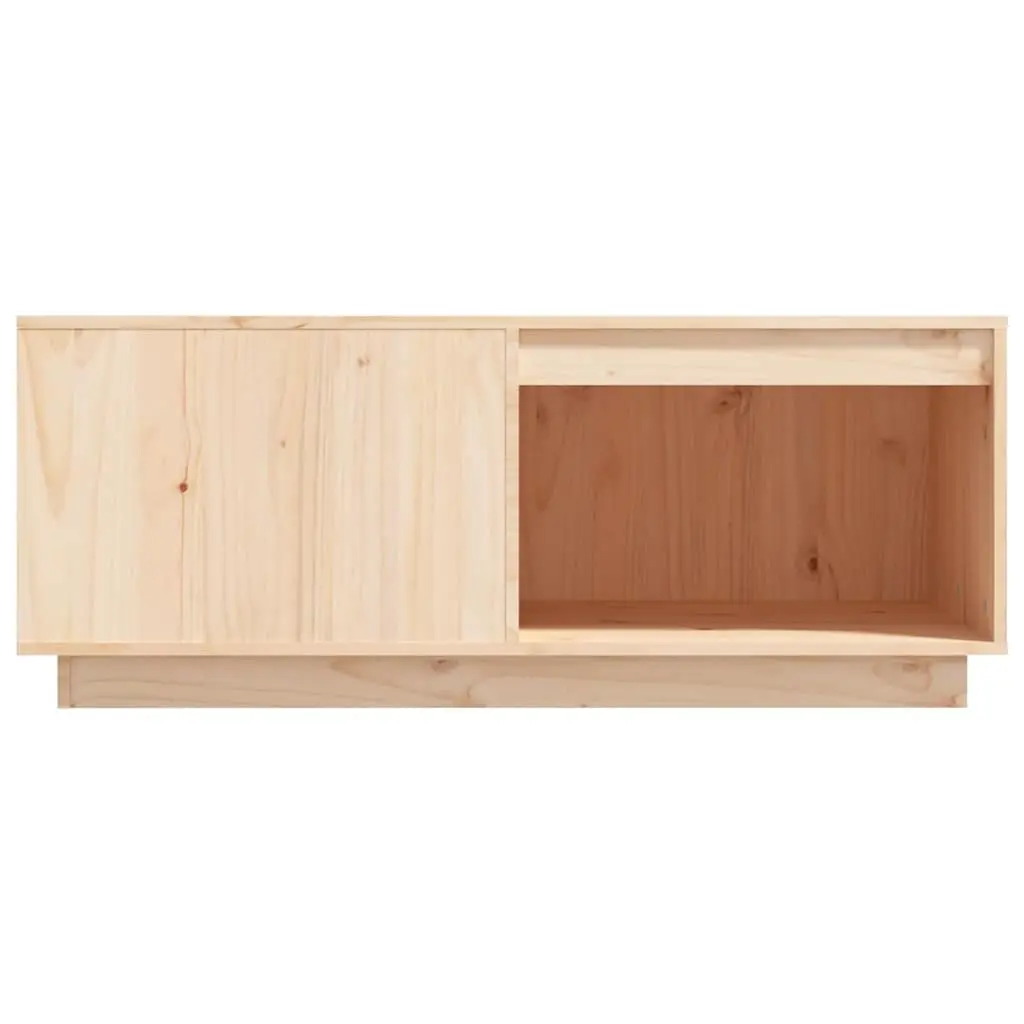 Coffee Table Storage 100x101x40.5cm Brown Solid Pine Wood