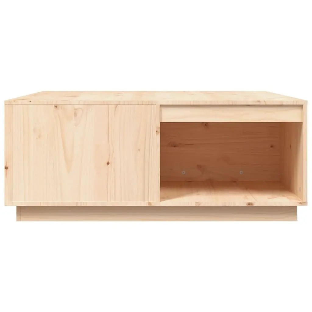 Coffee Table Storage 100x101x40.5cm Brown Solid Pine Wood