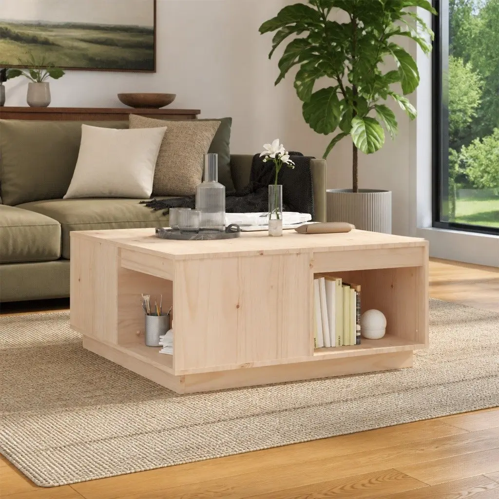 Solid Pine Wood Coffee Table 80x81x36.5 cm