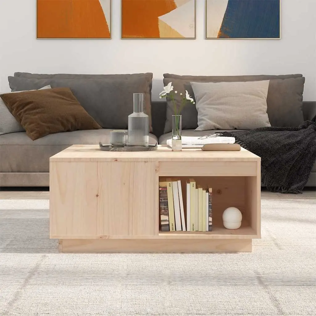 Solid Pine Wood Coffee Table 80x81x36.5 cm