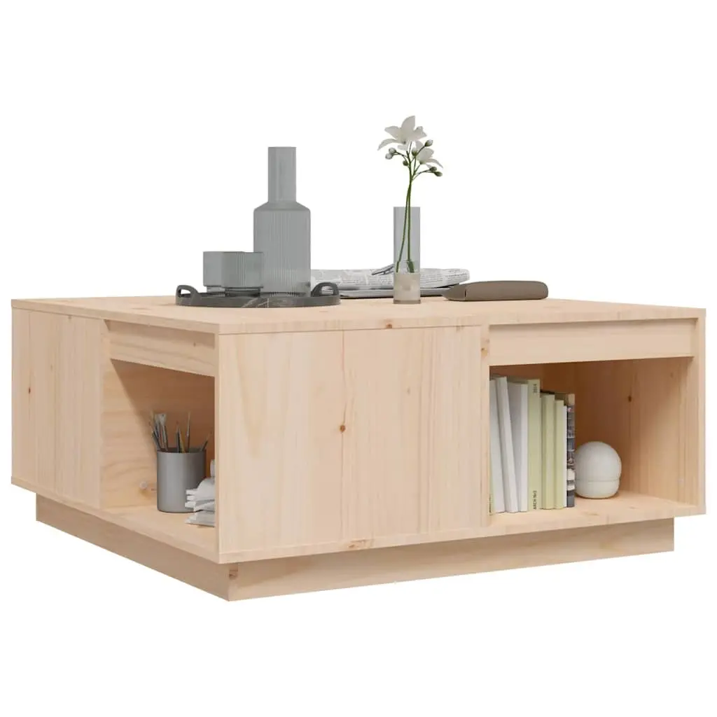 Solid Pine Wood Coffee Table 80x81x36.5 cm