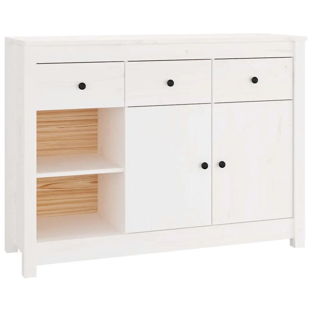 Wooden Sideboard White Storage Cabinet 3 Drawers 6 Compartments Living Room
