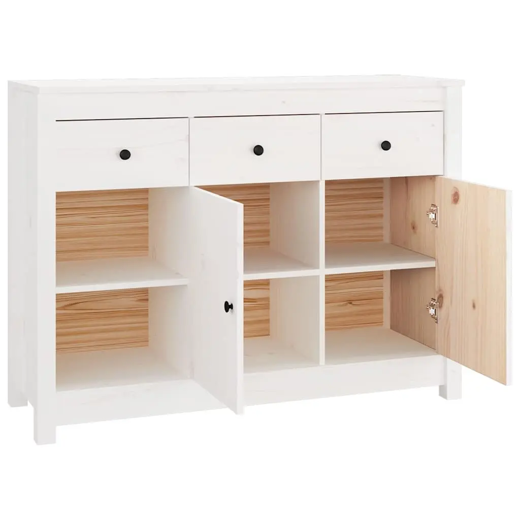 Wooden Sideboard White Storage Cabinet 3 Drawers 6 Compartments Living Room