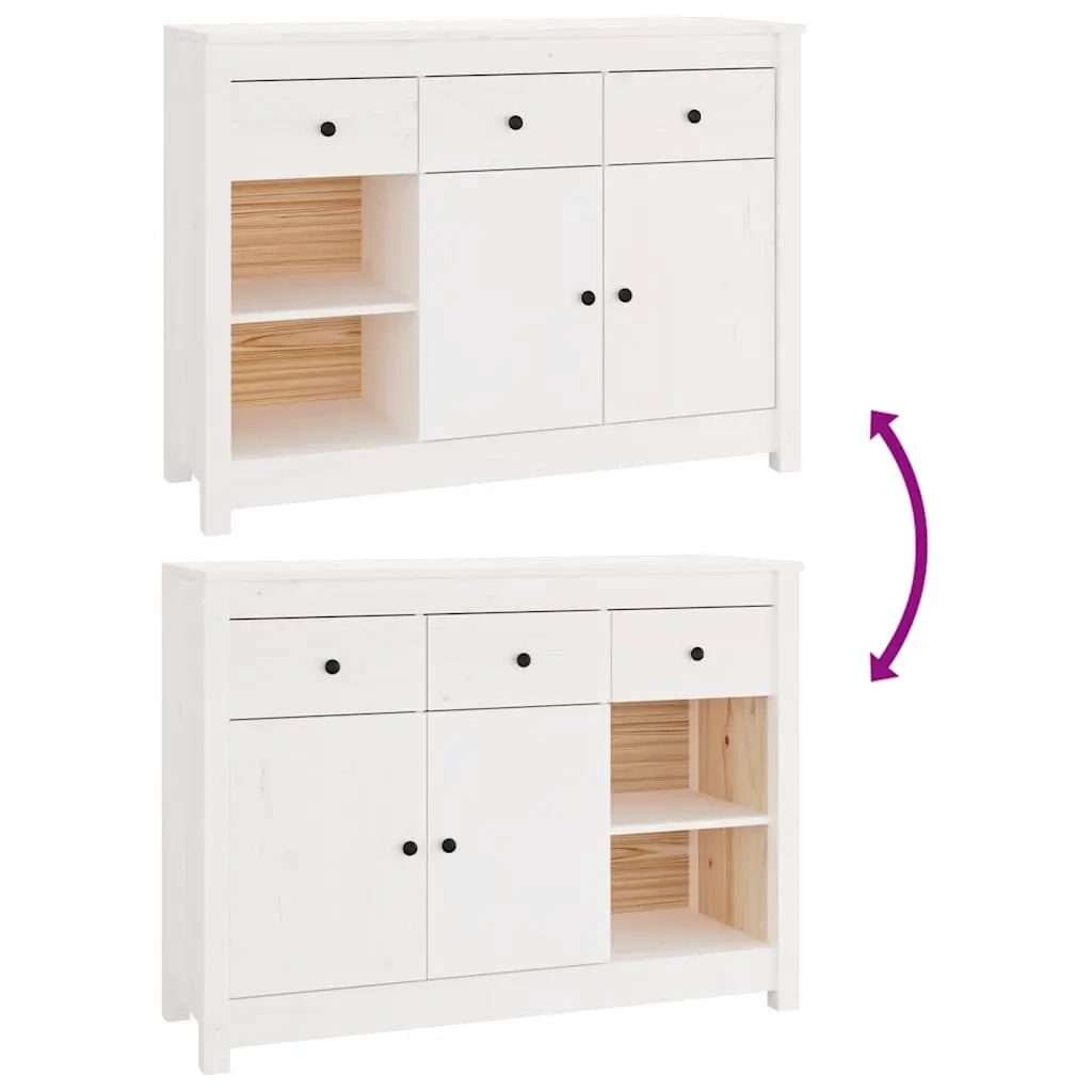 Wooden Sideboard White Storage Cabinet 3 Drawers 6 Compartments Living Room