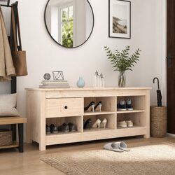Brown Wooden Shoe Cabinet - Simple Storage Solution