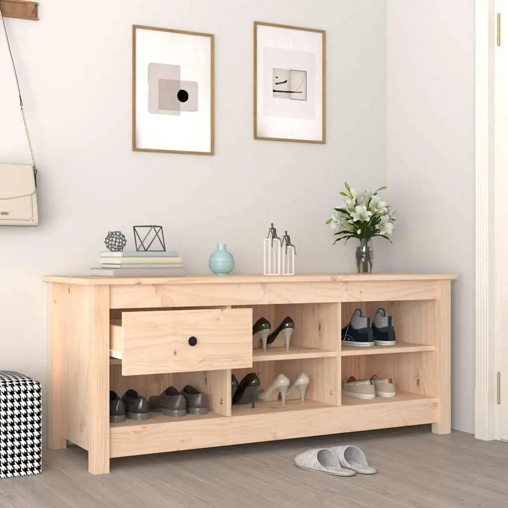 Shoe Cabinet Storage Rack 110x38x45.5 cm Brown Wooden Organiser Cupboard