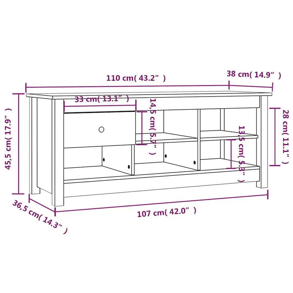 Shoe Cabinet Storage Rack 110x38x45.5 cm Brown Wooden Organiser Cupboard