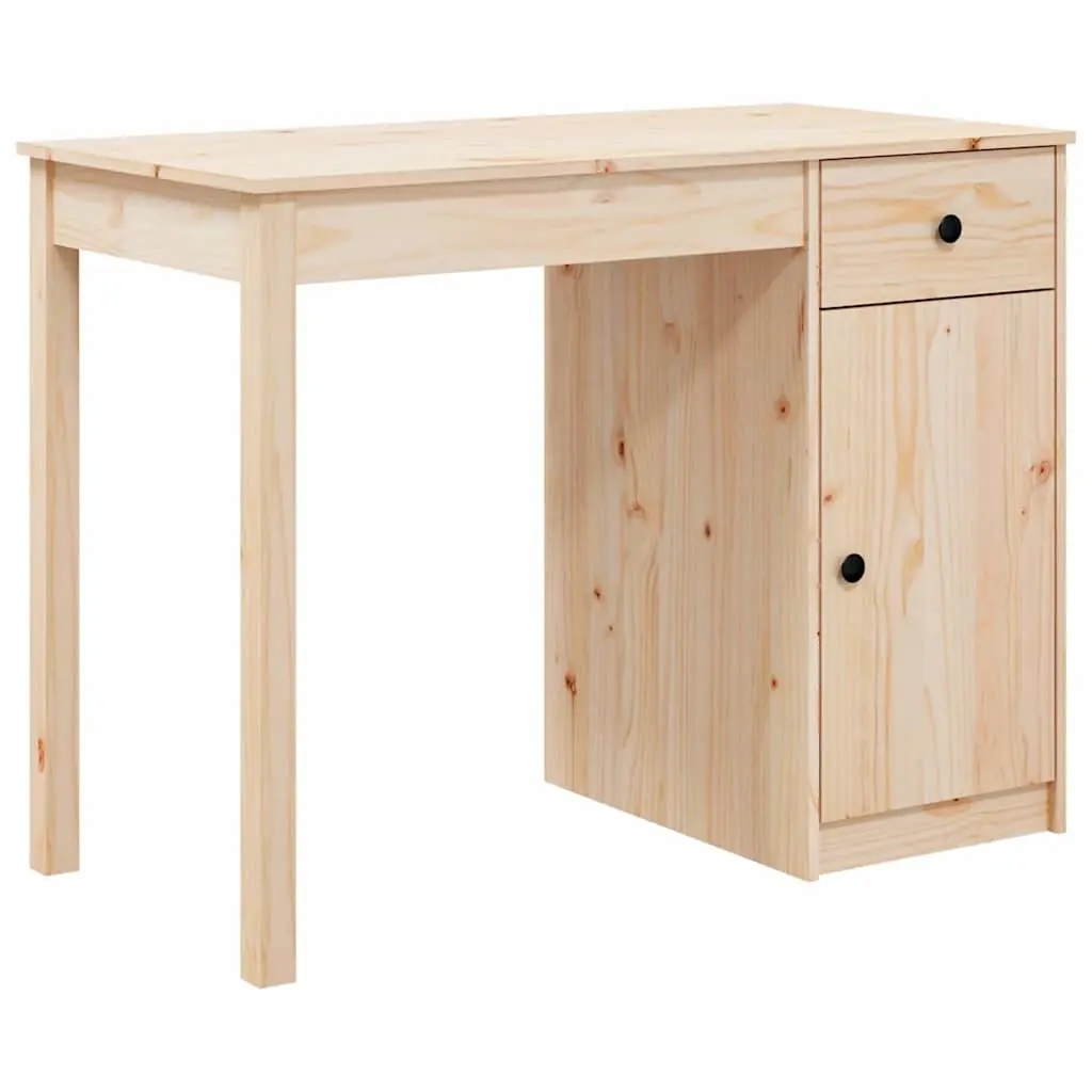 Solid Wood Desk Office Study Writing Table 100x50x75cm Brown