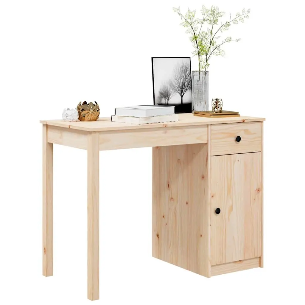 Solid Wood Desk Office Study Writing Table 100x50x75cm Brown