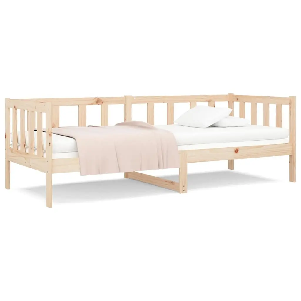 Day Bed Wooden Frame 90x190 cm Single Sofa Bed Pine Wood Guest Bedroom