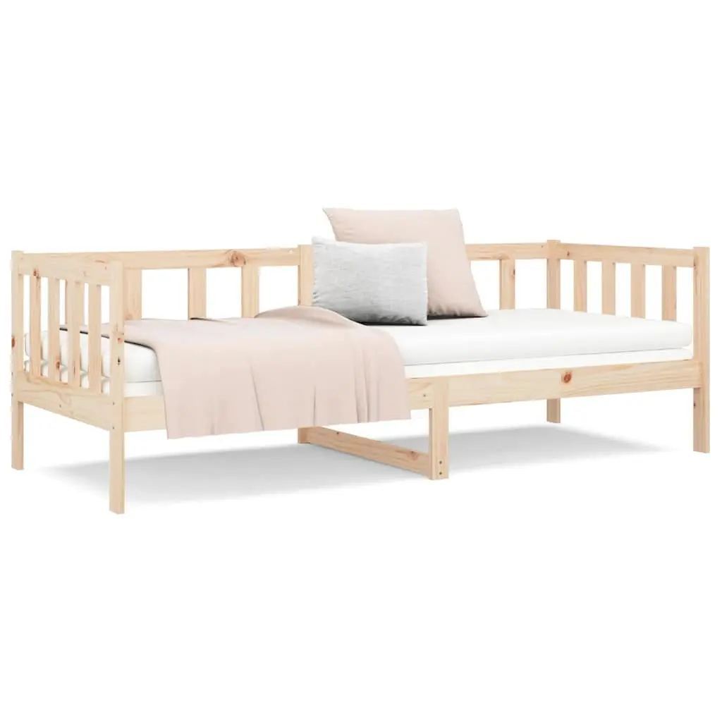 Day Bed Wooden Frame 90x190 cm Single Sofa Bed Pine Wood Guest Bedroom
