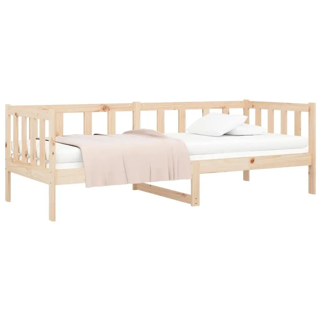 Day Bed Wooden Frame 90x190 cm Single Sofa Bed Pine Wood Guest Bedroom