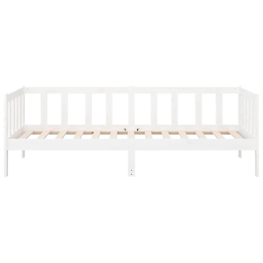 Day Bed Single White 90x190 cm Solid Pine Wood Frame Slatted Base