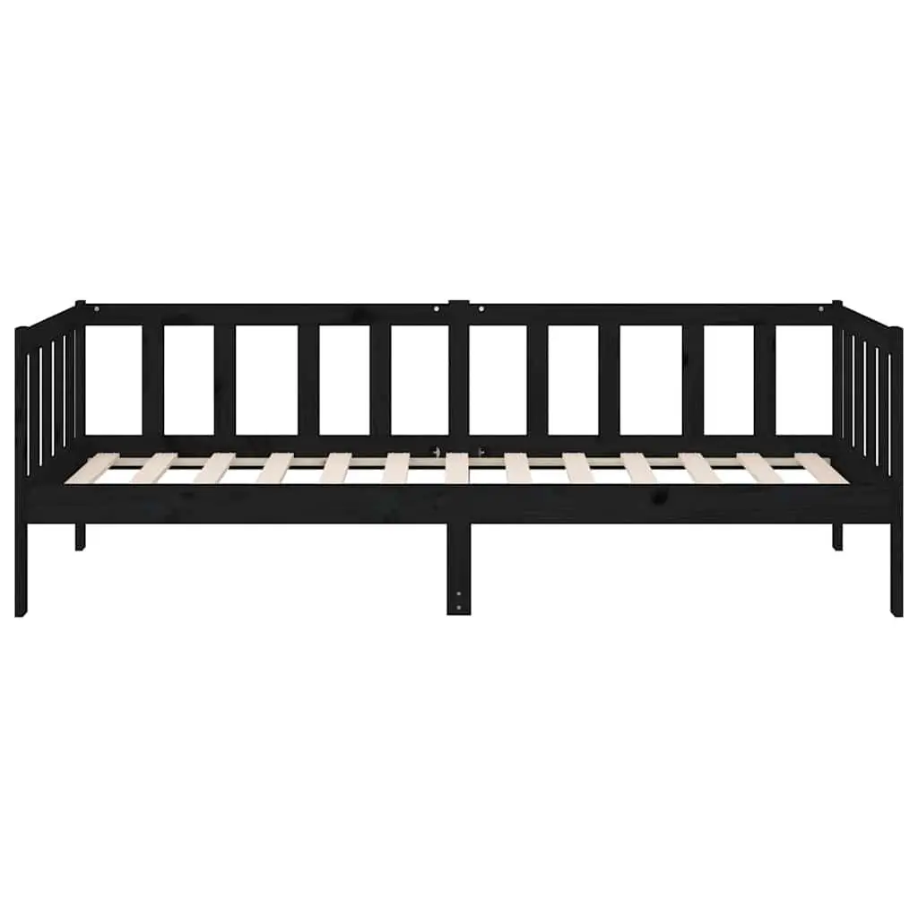 Day Bed Solid Pine Wood Frame Black 90x190cm Wooden Sofa Bed Slatted Base