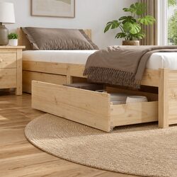 Bed Storage Drawers 4 pcs Solid Wood Pine Brown Underbed Organisation