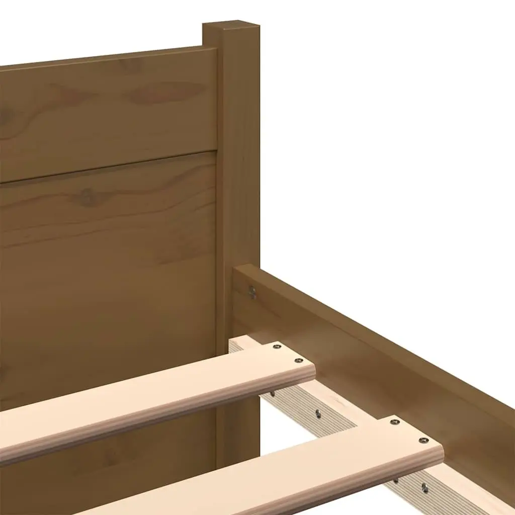 King Bed Frame Solid Wood Bedroom Furniture 183x203cm Honey Brown