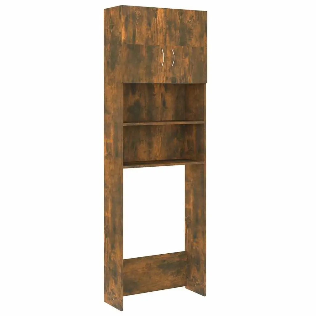 Washing Machine Cabinet Storage Organiser 64 x 25.5 x 190 cm Smoked Oak