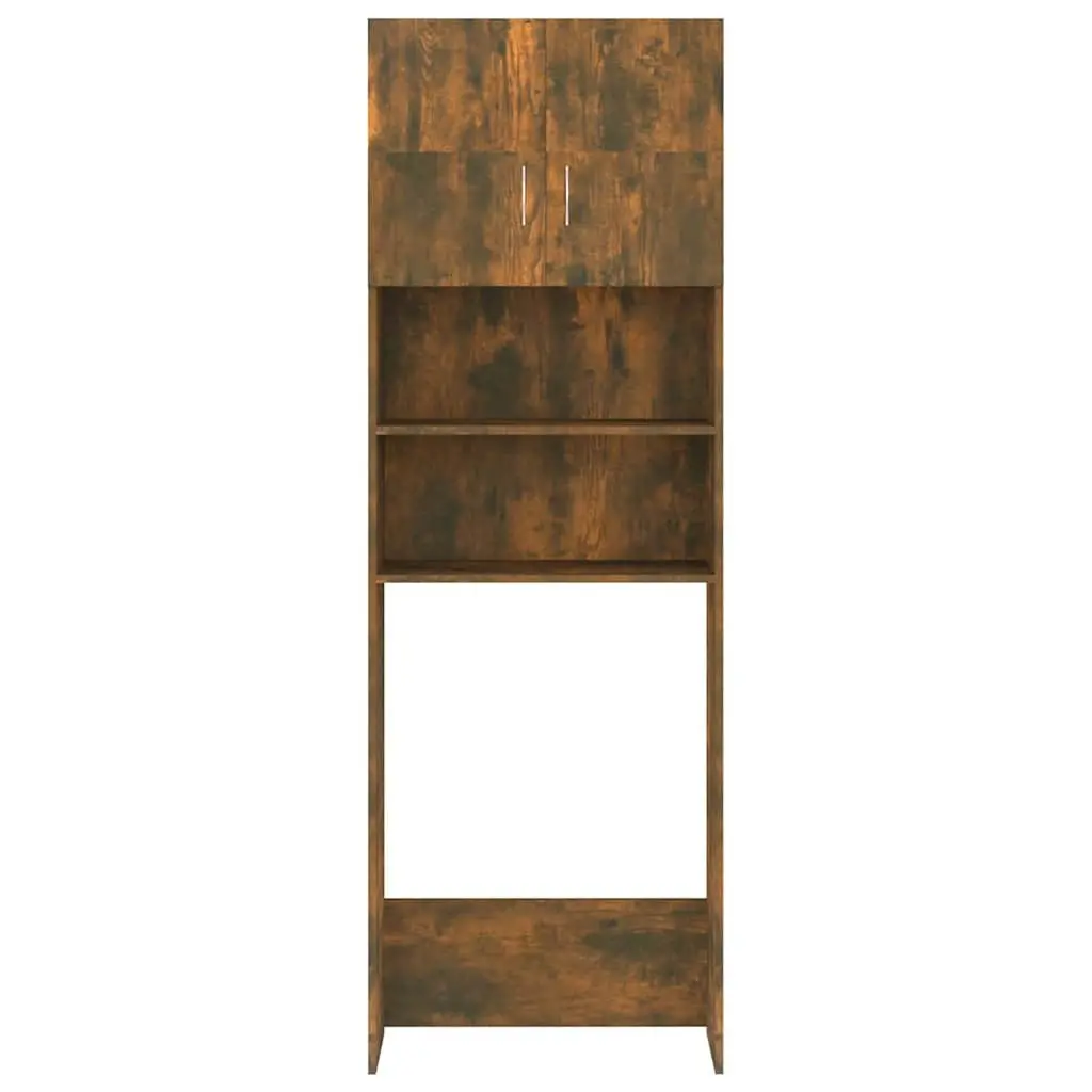 Washing Machine Cabinet Storage Organiser 64 x 25.5 x 190 cm Smoked Oak