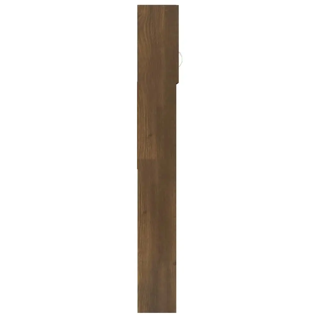 Washing Machine Cabinet Brown Oak Storage Bathroom Organizer 64 x 25.5 x 190 cm