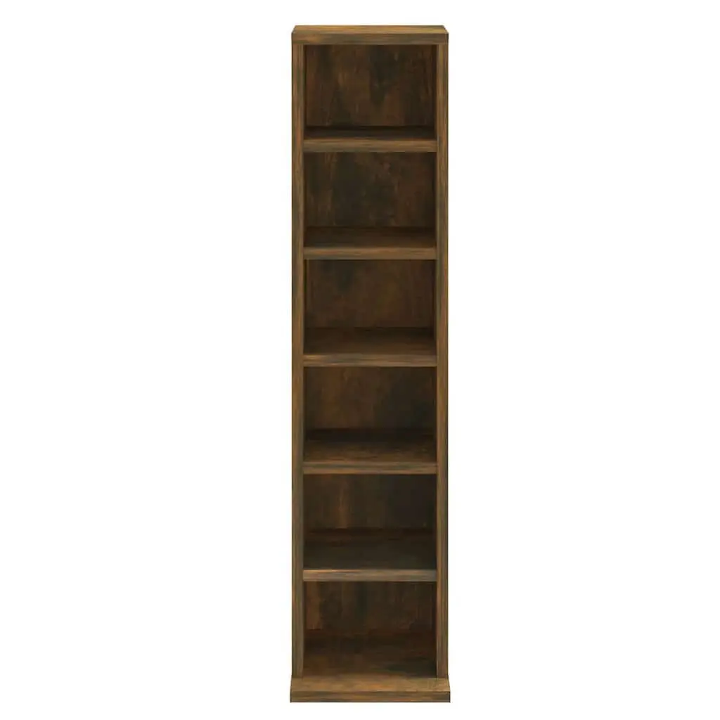 CD Cabinet Storage Media Organiser 21x20x88cm Smoked Oak