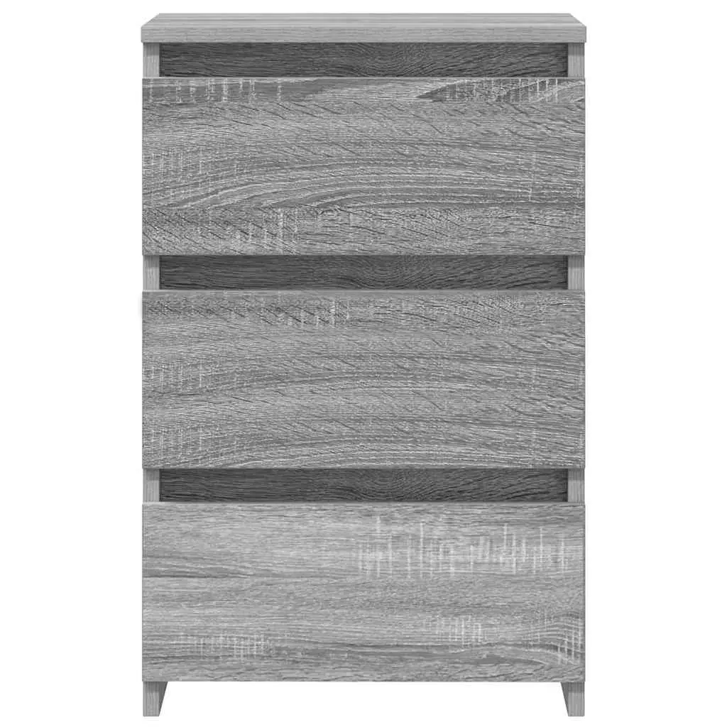 Bedside Tables 2pcs Grey Sonoma Bed Cabinets Nightstands Engineered Wood 3