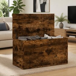 Practical and Reliable Brown Engineered Wood Storage Chest
