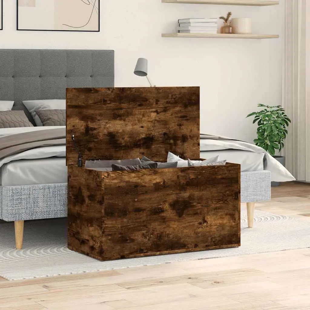 Storage Chest Brown Engineered Wood Organiser Box 84L x 42W x 46H cm