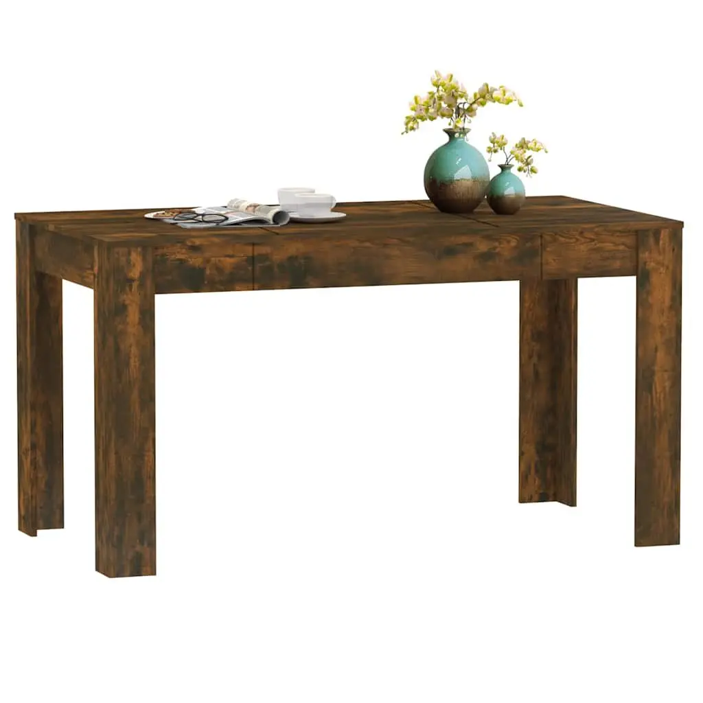 Dining Table Smoked Oak 140cm Engineered Wood Kitchen Furniture