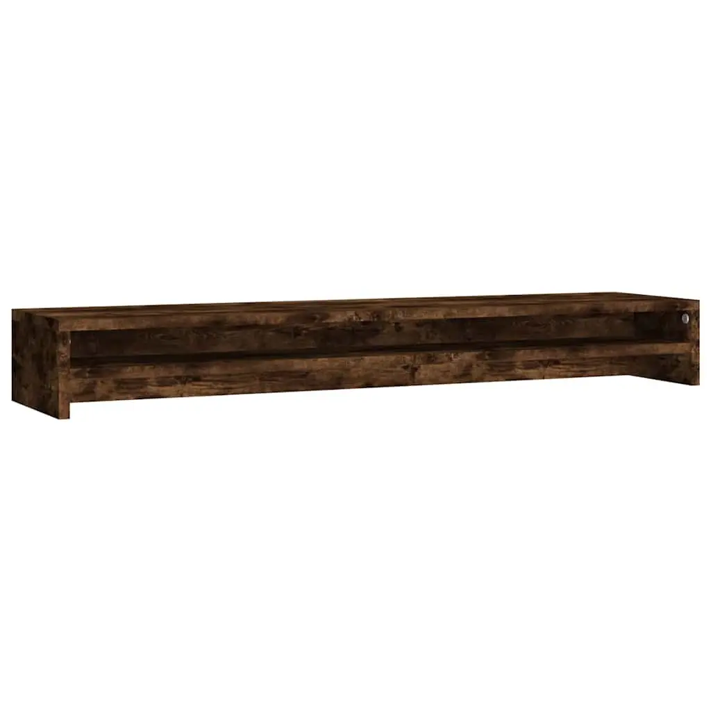 Monitor Stand Dual Screen Riser Desk Organiser 100 x 24 x 13 cm Brown Engineered Wood