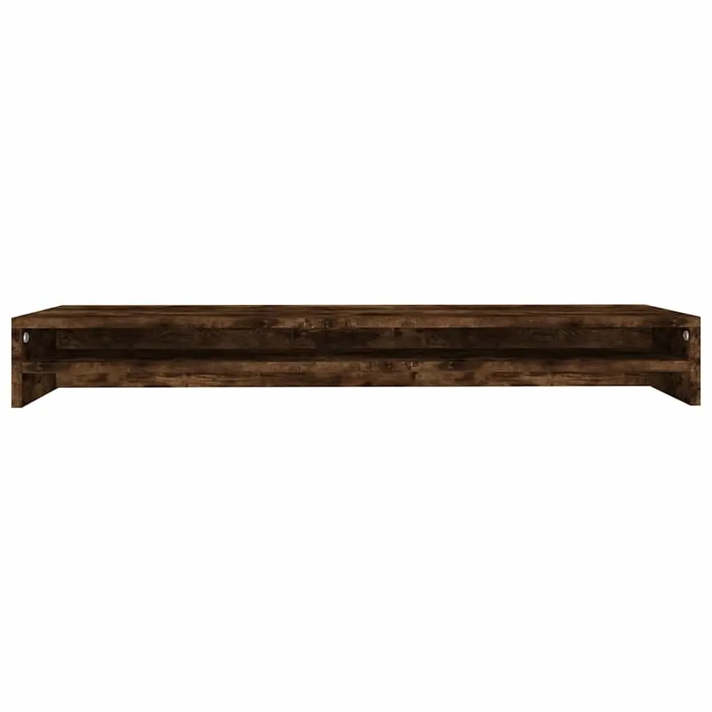 Monitor Stand Dual Screen Riser Desk Organiser 100 x 24 x 13 cm Brown Engineered Wood