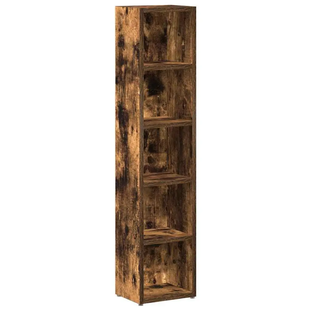 CD Storage Cabinet 2 Pieces Smoked Oak Media Shelf Unit Engineered Wood 93.5cm