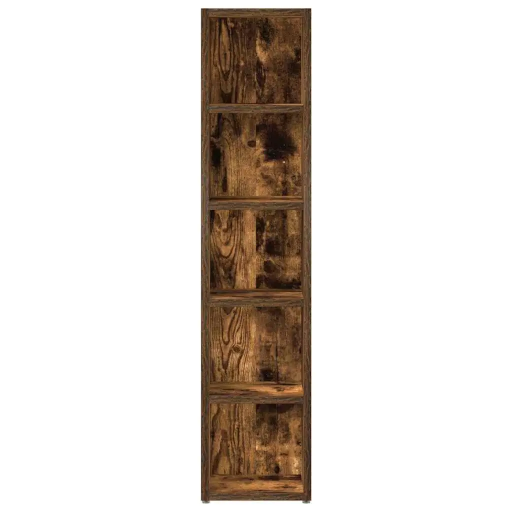 CD Storage Cabinet 2 Pieces Smoked Oak Media Shelf Unit Engineered Wood 93.5cm