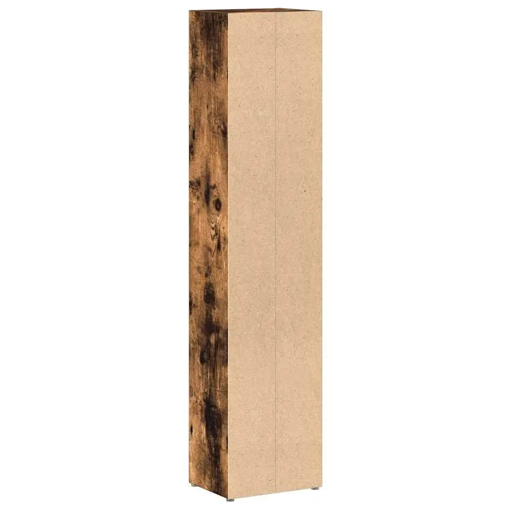 CD Storage Cabinet 2 Pieces Smoked Oak Media Shelf Unit Engineered Wood 93.5cm