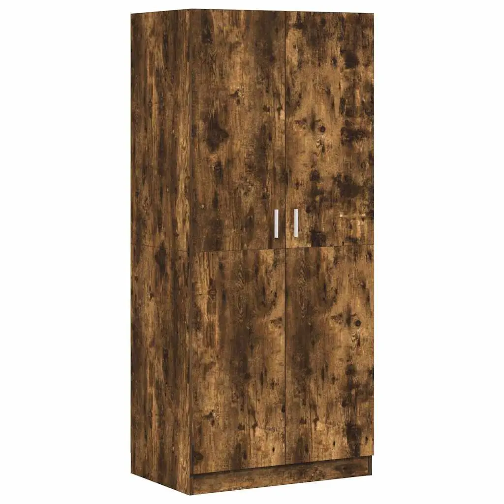 Wardrobe Cupboard Storage Cabinet 80x52x180 cm Smoked Oak Engineered Wood