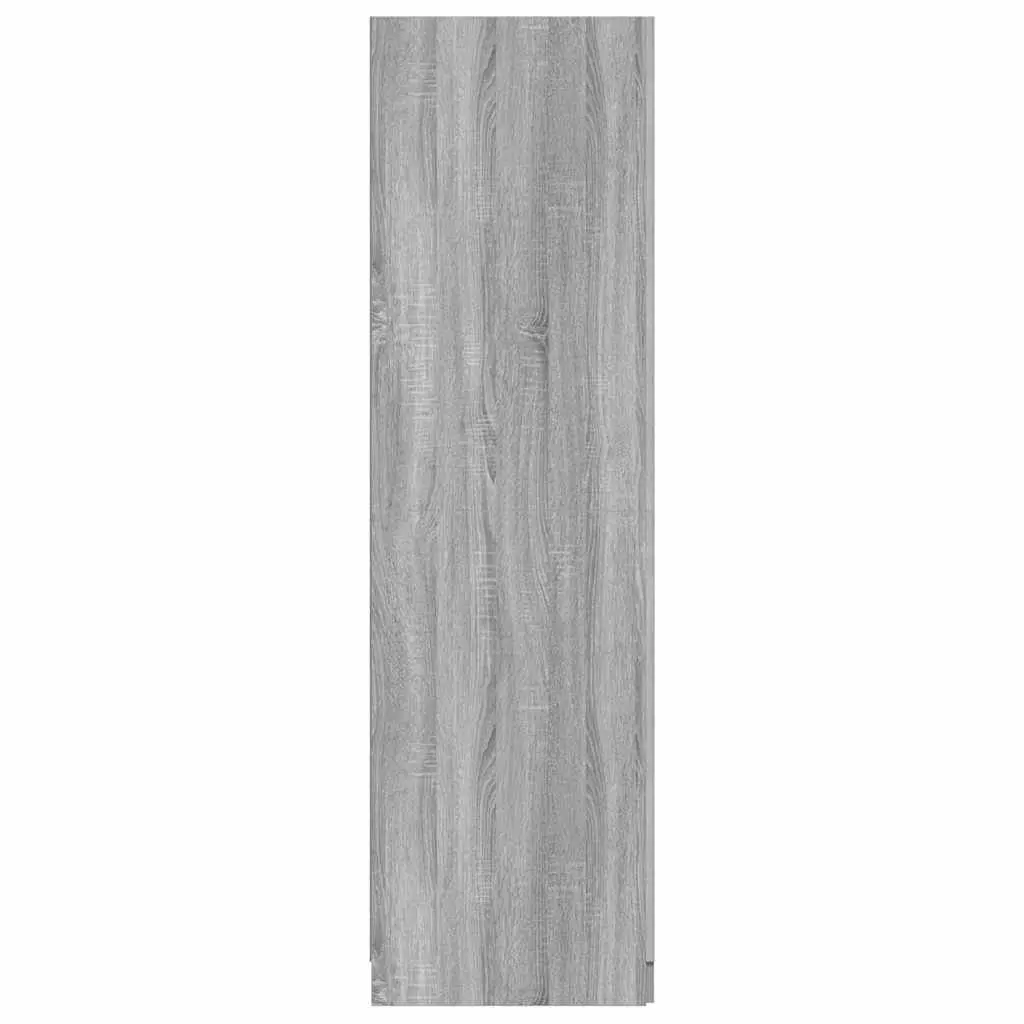 Wardrobe Storage Cabinet Grey 80x52x180 cm with Hanging Rod and Doors