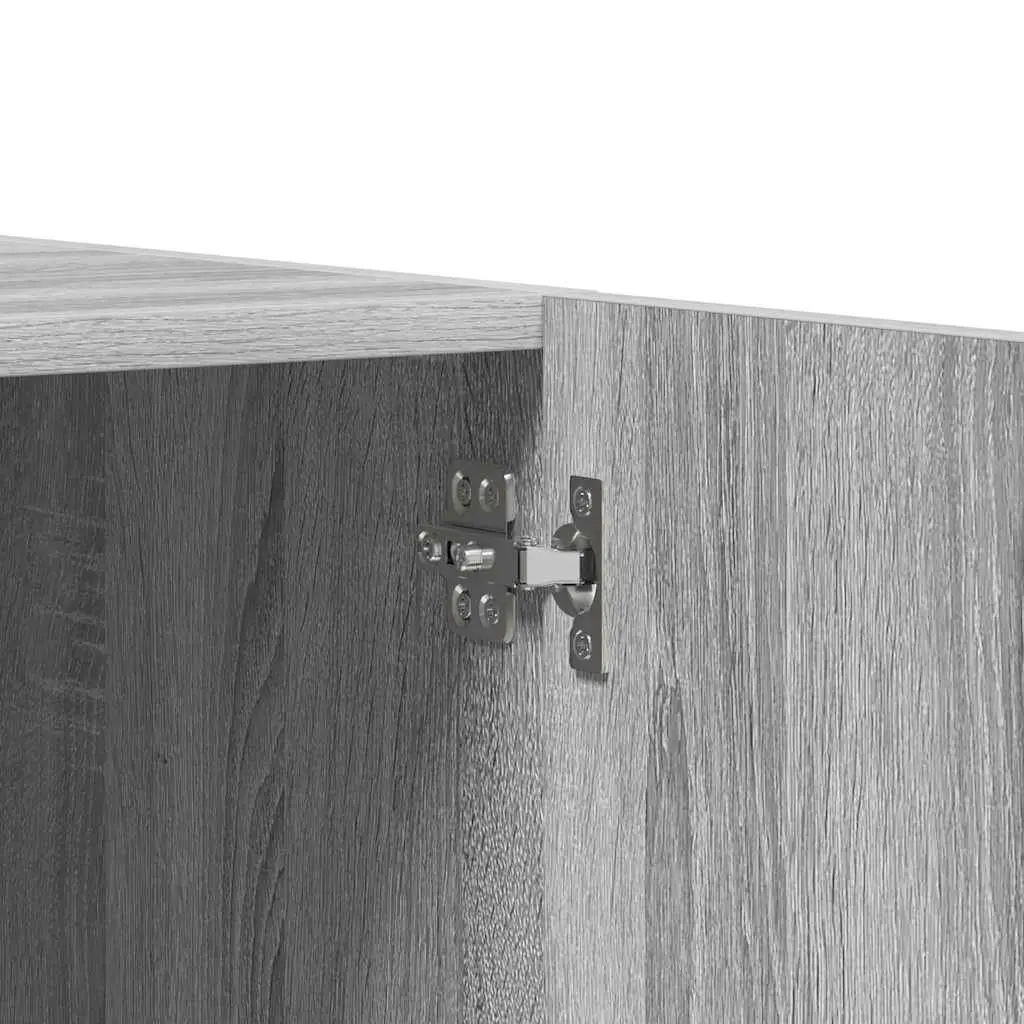 Wardrobe Storage Cabinet Grey 80x52x180 cm with Hanging Rod and Doors