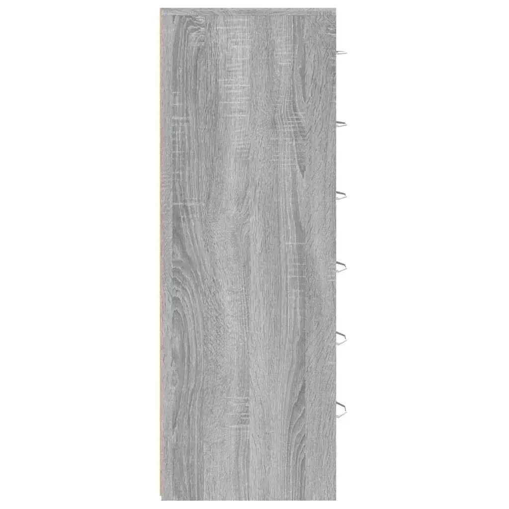 Sideboard Storage Cabinet 6 Drawers Grey Engineered Wood Furniture