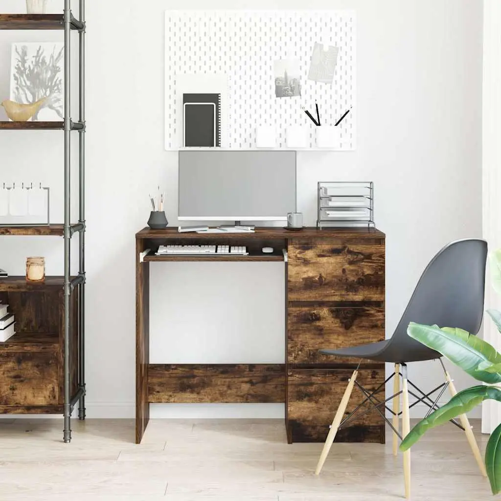 Office Desk Study Workstation 90x45x76 cm Brown Engineered Wood