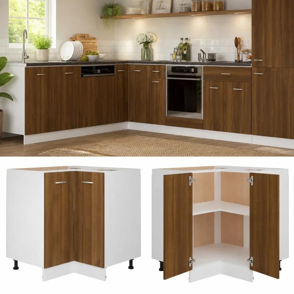 Kitchen Cabinet Storage Cupboard Engineered Wood 75.5x75.5x81.5 cm Brown Oak