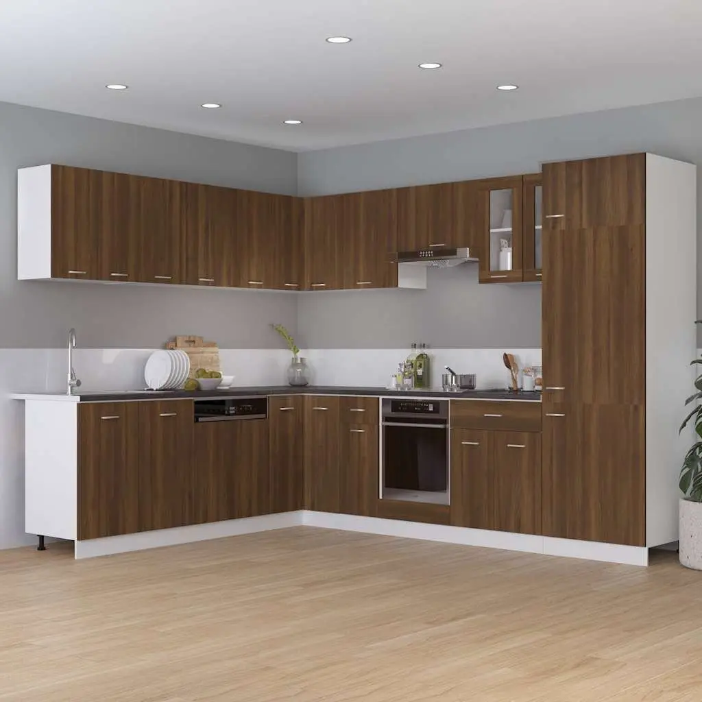 Kitchen Cabinet Storage Cupboard Engineered Wood 75.5x75.5x81.5 cm Brown Oak