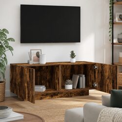Reliable Brown TV Cabinet with Engineered Wood Construction