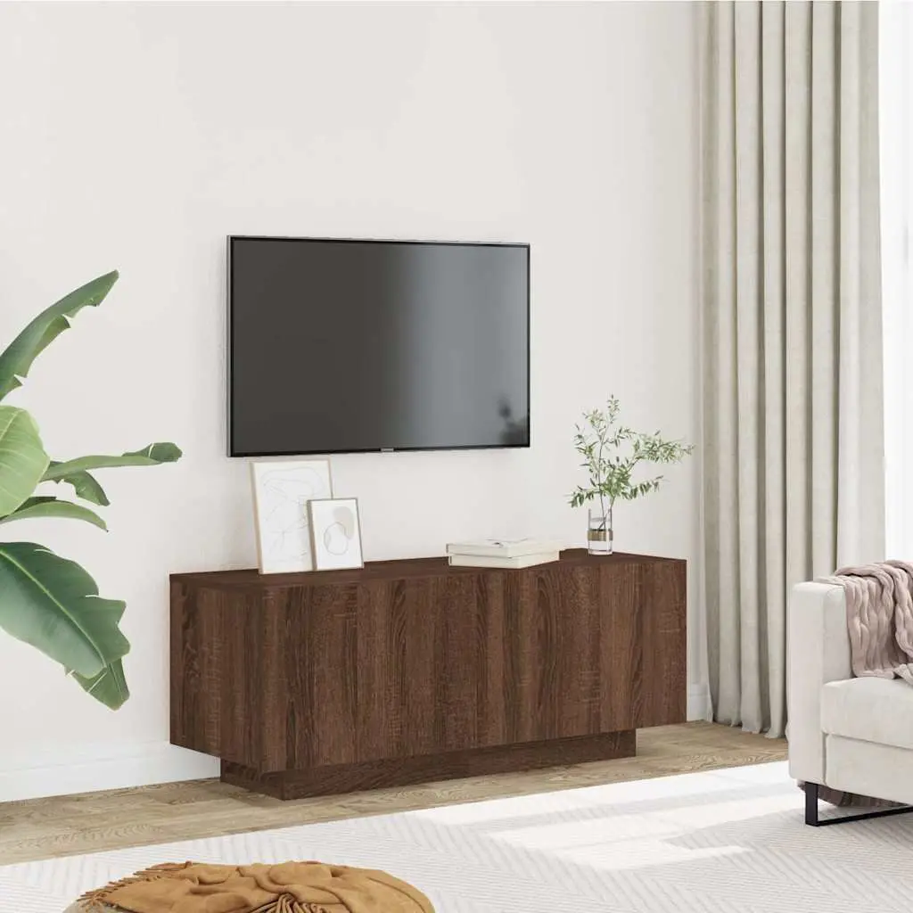 TV Cabinet Media Storage Unit 100x35x40 cm Brown Oak Engineered Wood