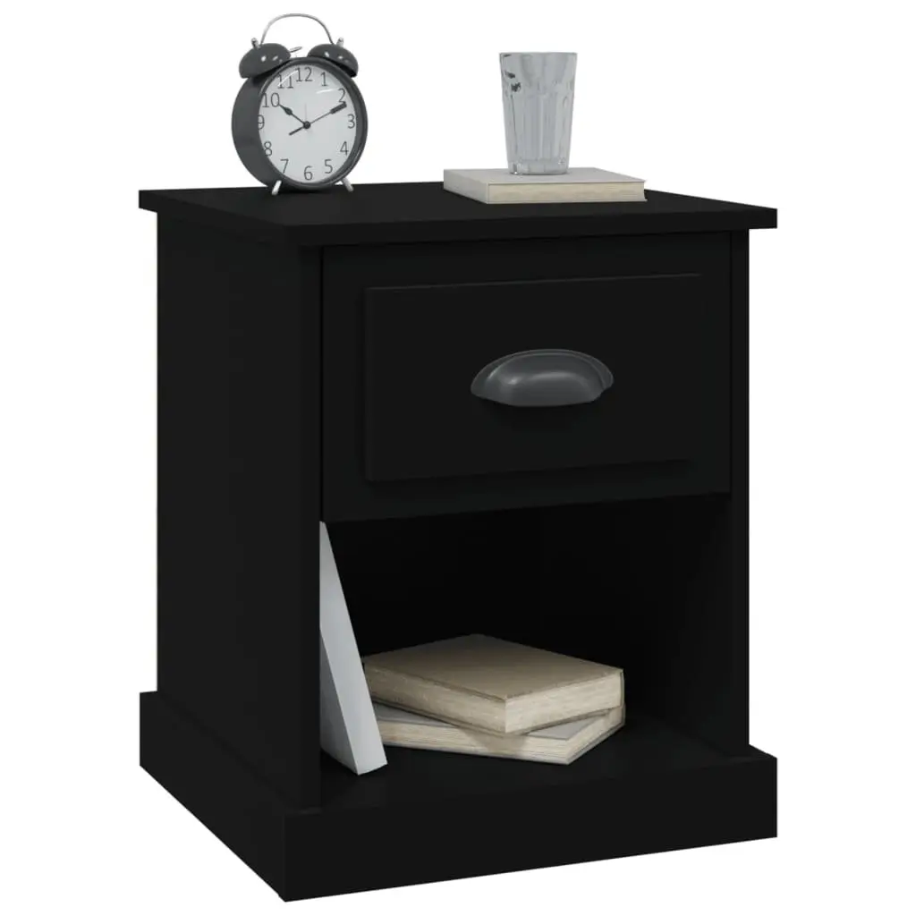 Bedside Cabinets 2 pcs Nightstand Storage 39x39x47.5 cm Black Engineered Wood